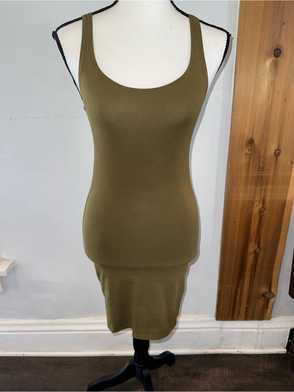 Forever 21 Olive Scoop Neck Mini Dress